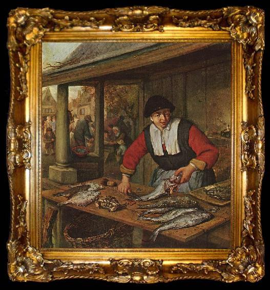 framed  Adriaen van ostade Die Fischverkauferin, ta009-2